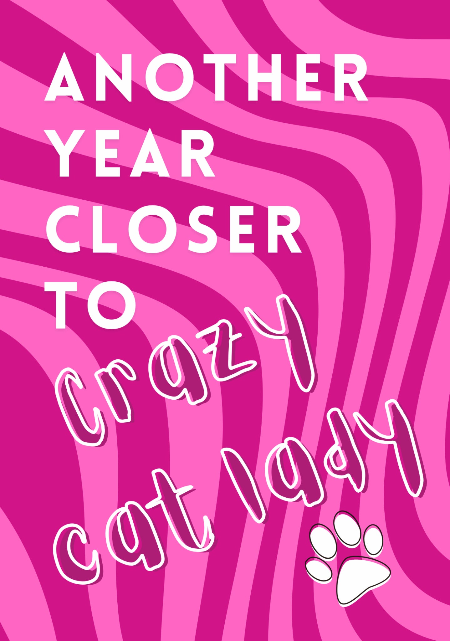 Crazy Cat Lady A5 Greetings Card