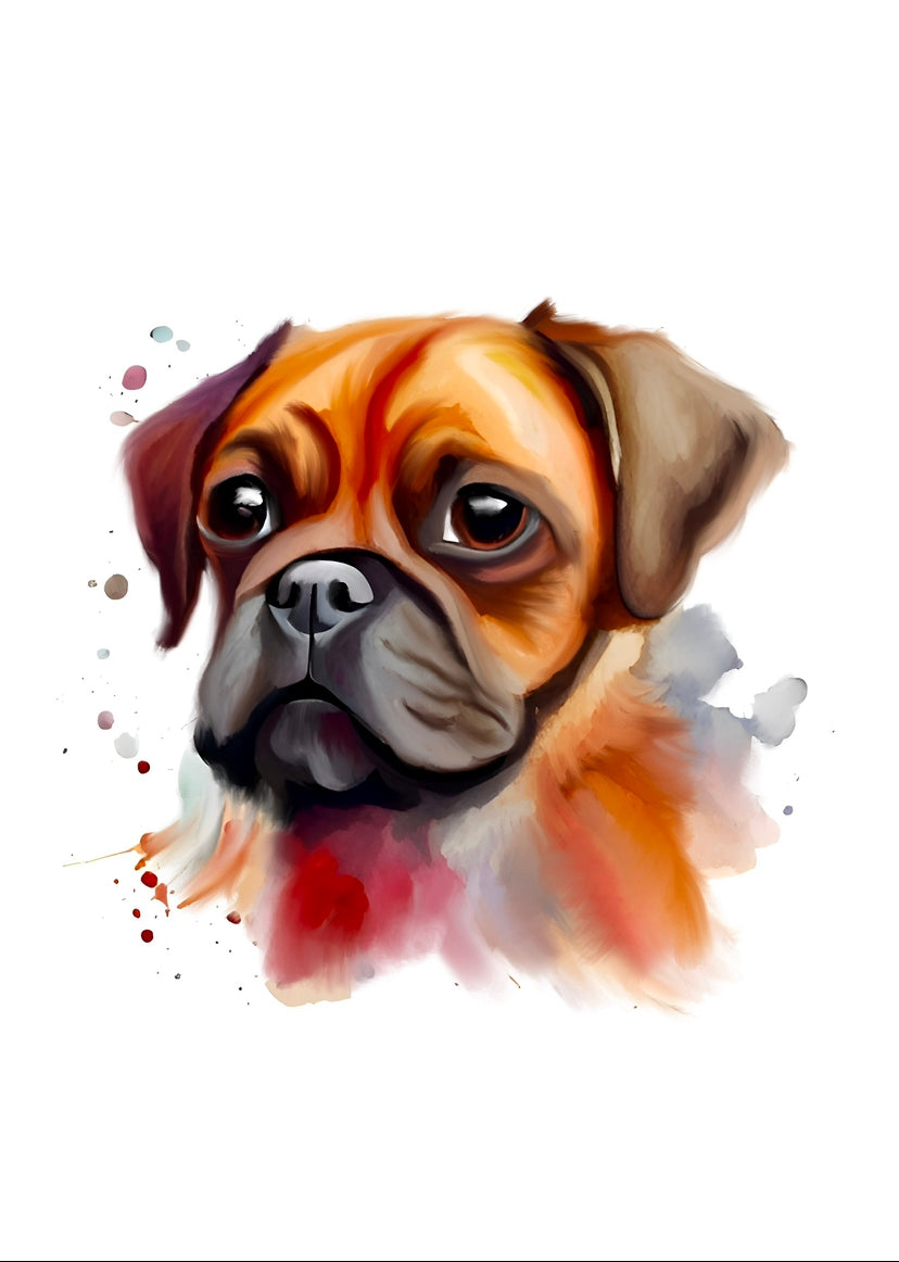 Boxer Puppy A4 Art Print – Adorable & Lively Dog Wall Art