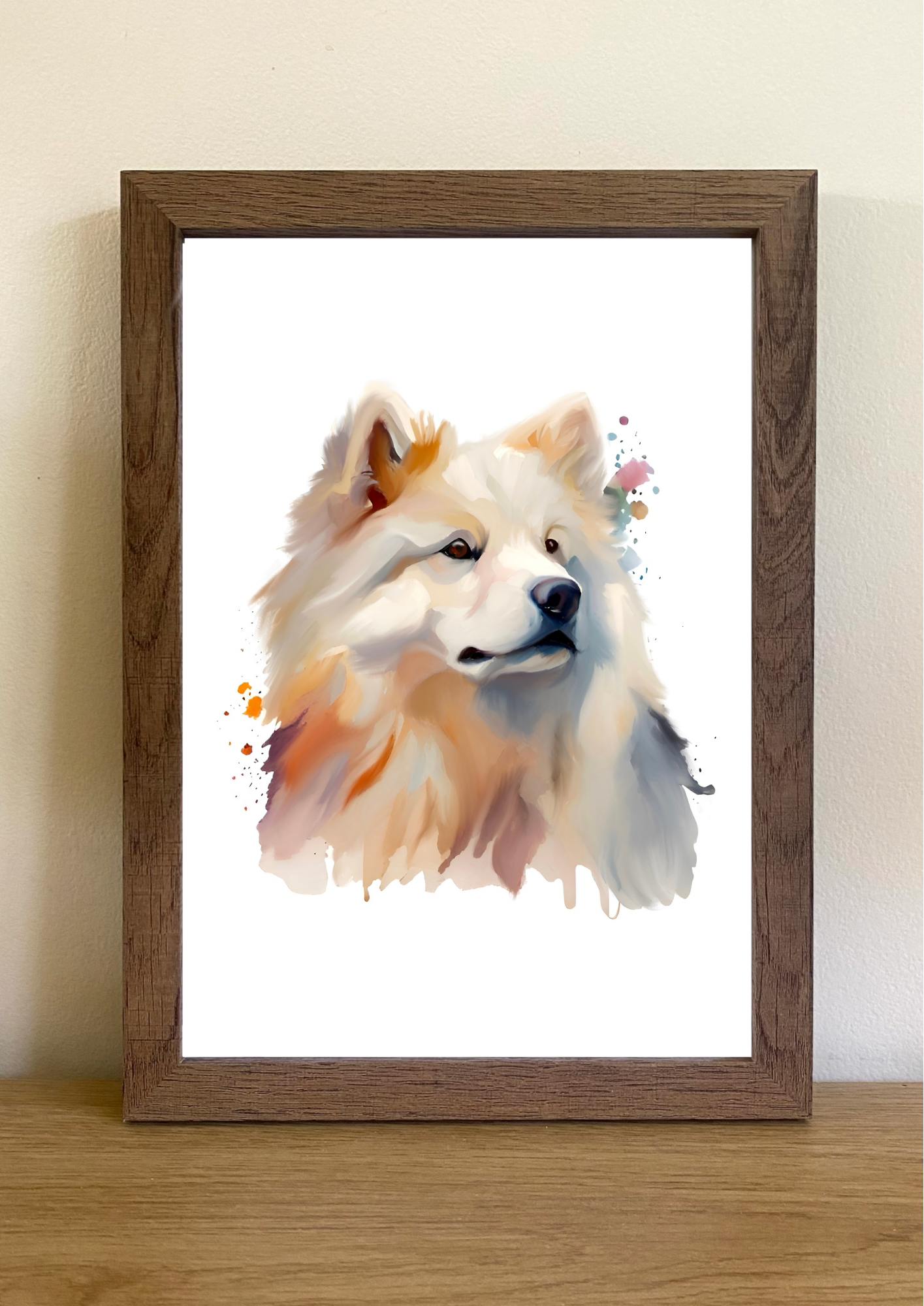 Samoyed A4 Art Print – Fluffy & Friendly Snow Dog Wall Art