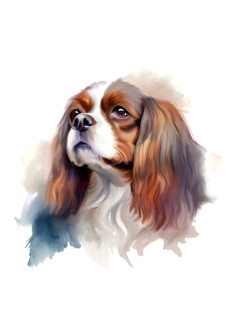 Cavalier King Charles Spaniel A4 Art Print – Sweet & Silky Dog Wall Art