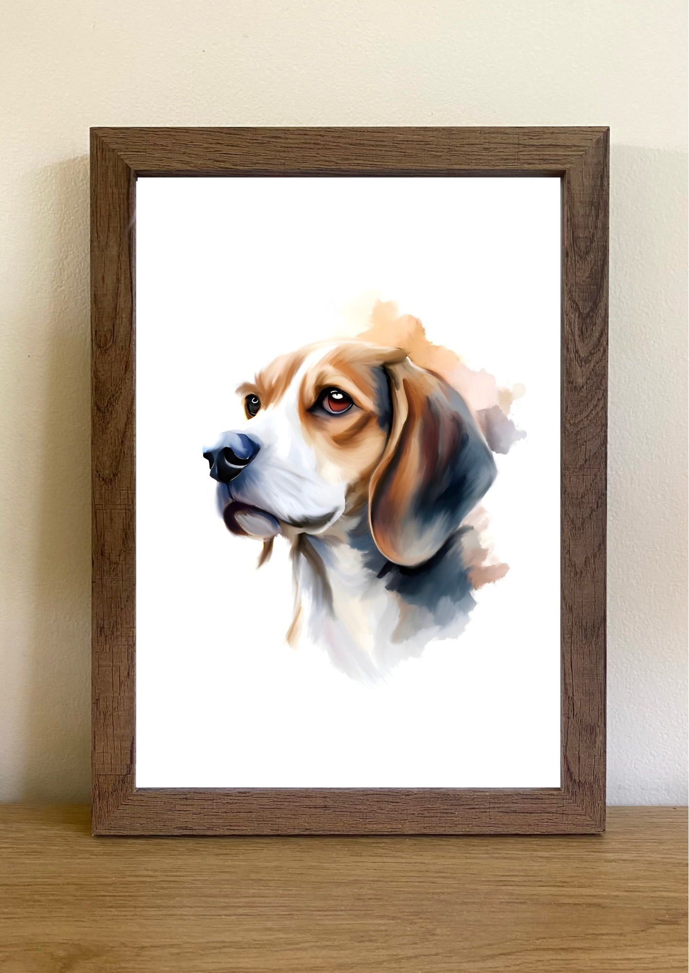 Beagle A4 Art Print – Curious & Friendly Dog Wall Art