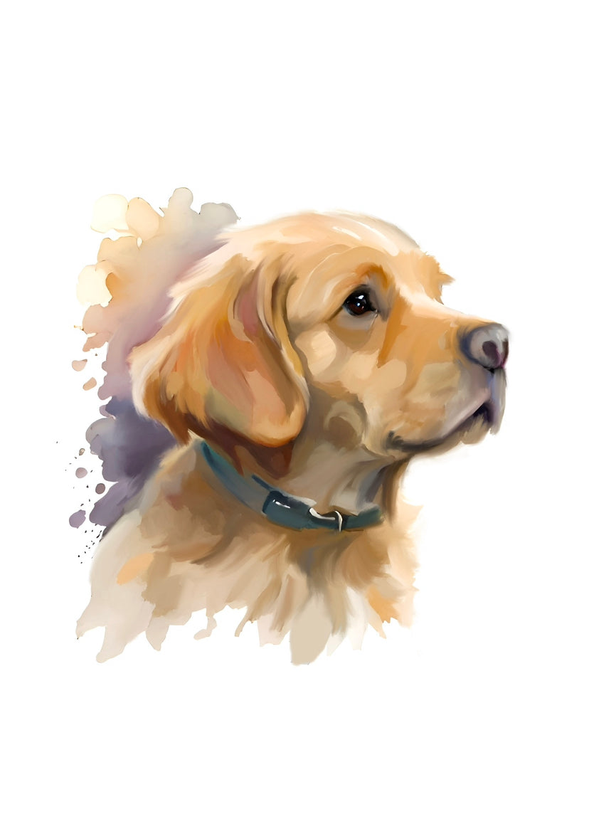 Golden Retriever Puppy A4 Art Print – Adorably Playful Dog Wall Art