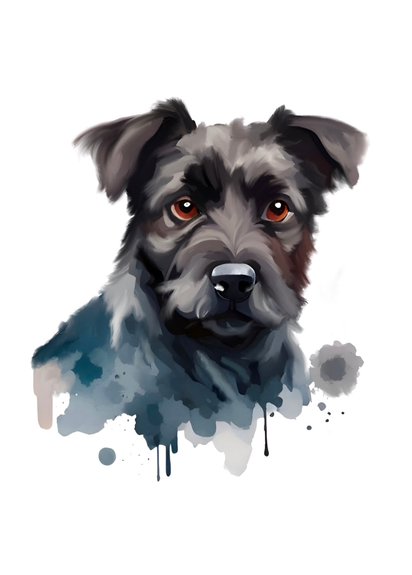 Patterdale Terrier A4 Art Print – Brave & Compact Dog Wall Art