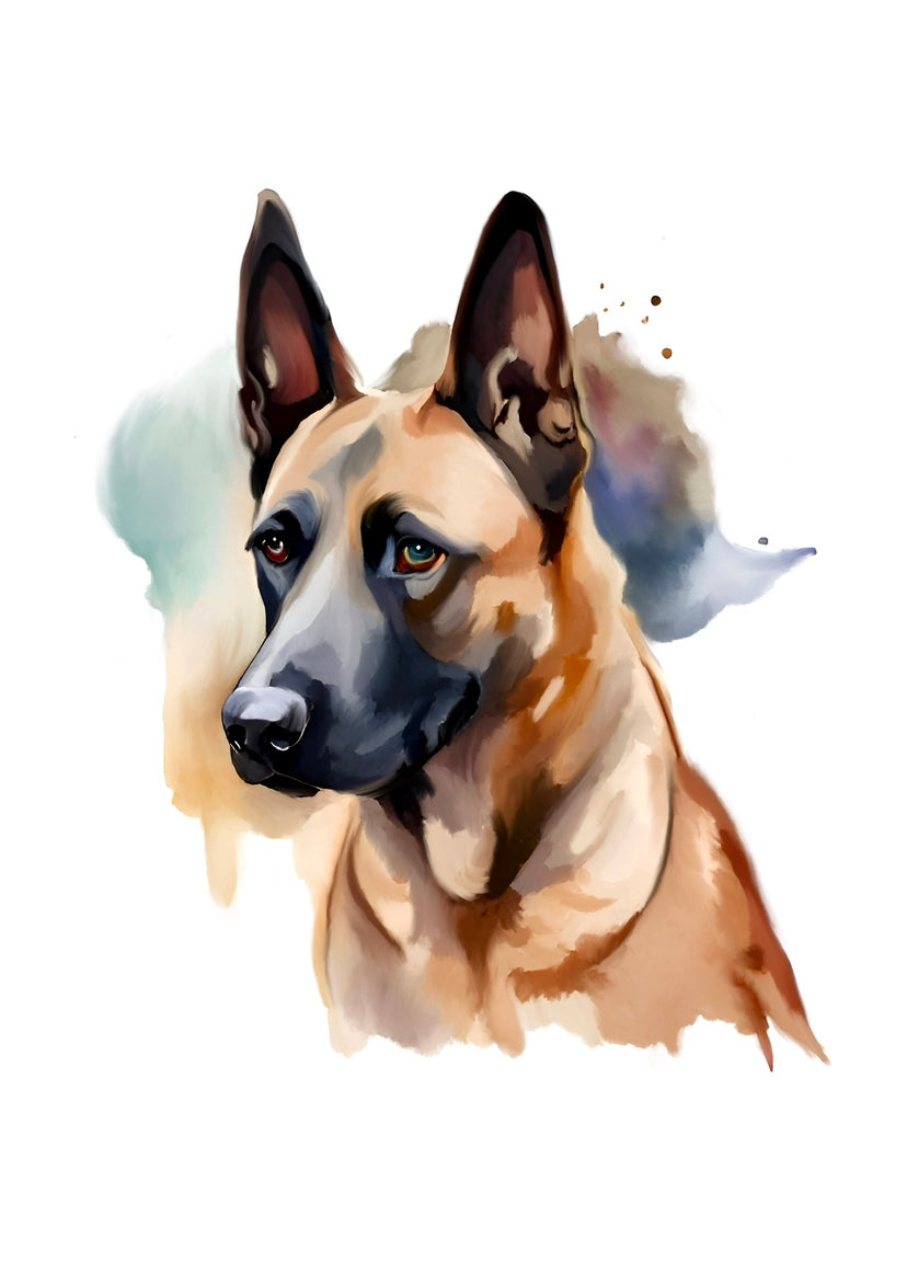 Belgian Malinois A4 Art Print – Intelligent & Loyal Working Dog Wall Art
