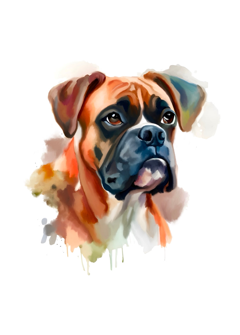 Boxer A4 Art Print – Energetic & Playful Dog Wall Art