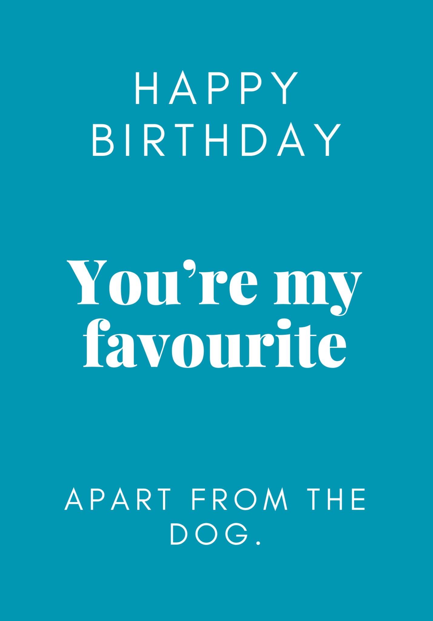 Favourite Apart from the Dog! A5 Greetings Card