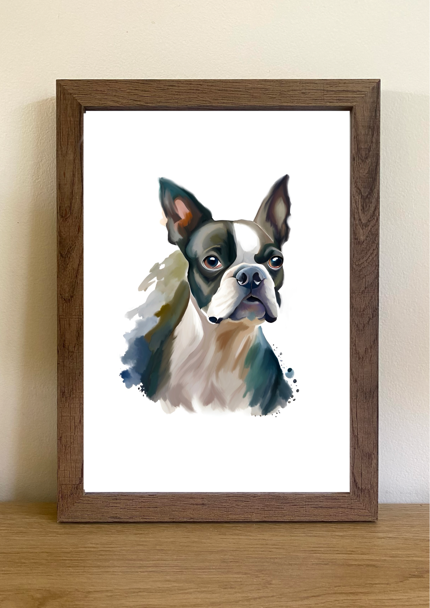 Boston Terrier A4 Art Print – Dapper & Cheerful Dog Wall Art