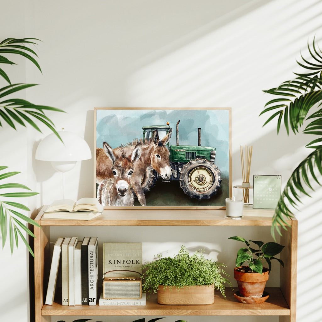 A4 Farmyard Tractor Prints – Farm Animal Wall Art – Country Home Gift