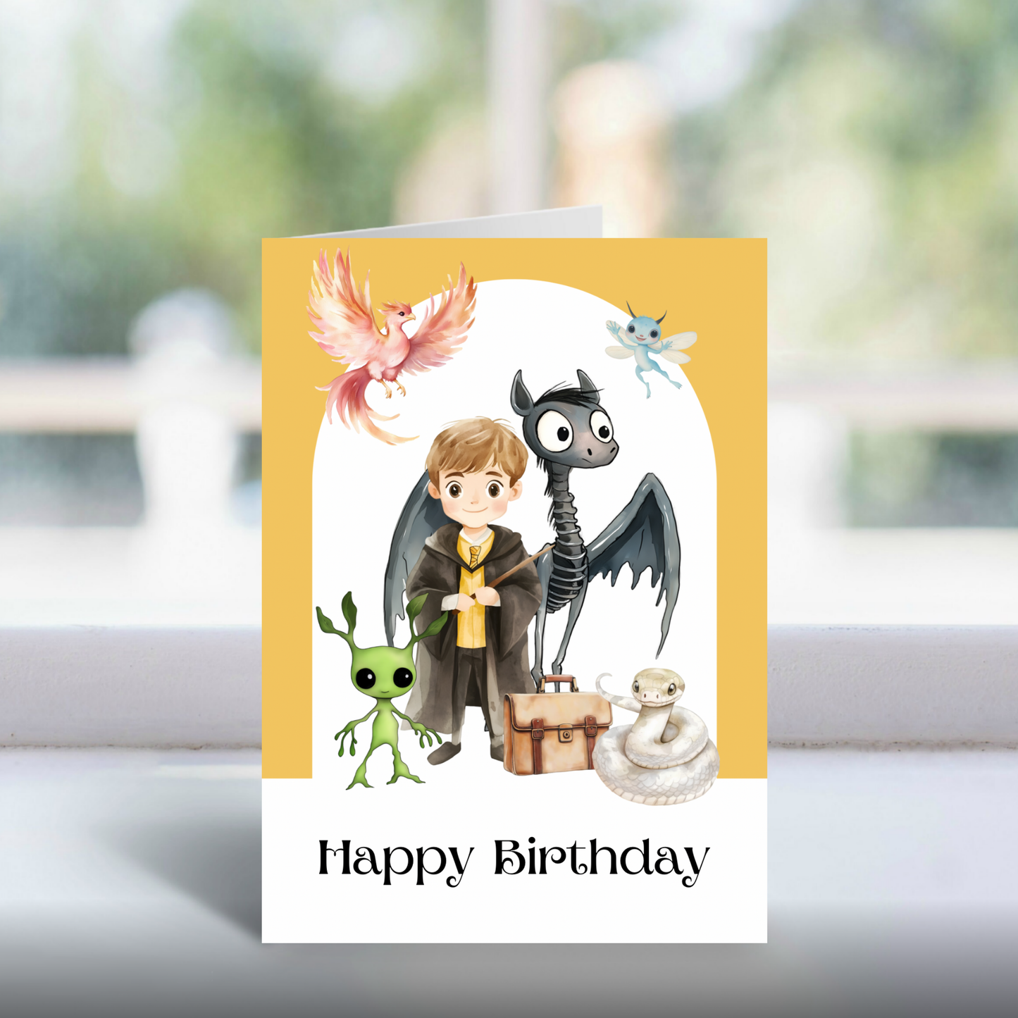 The Tamer & His Beasts Card | Magical Creatures Greetings Card