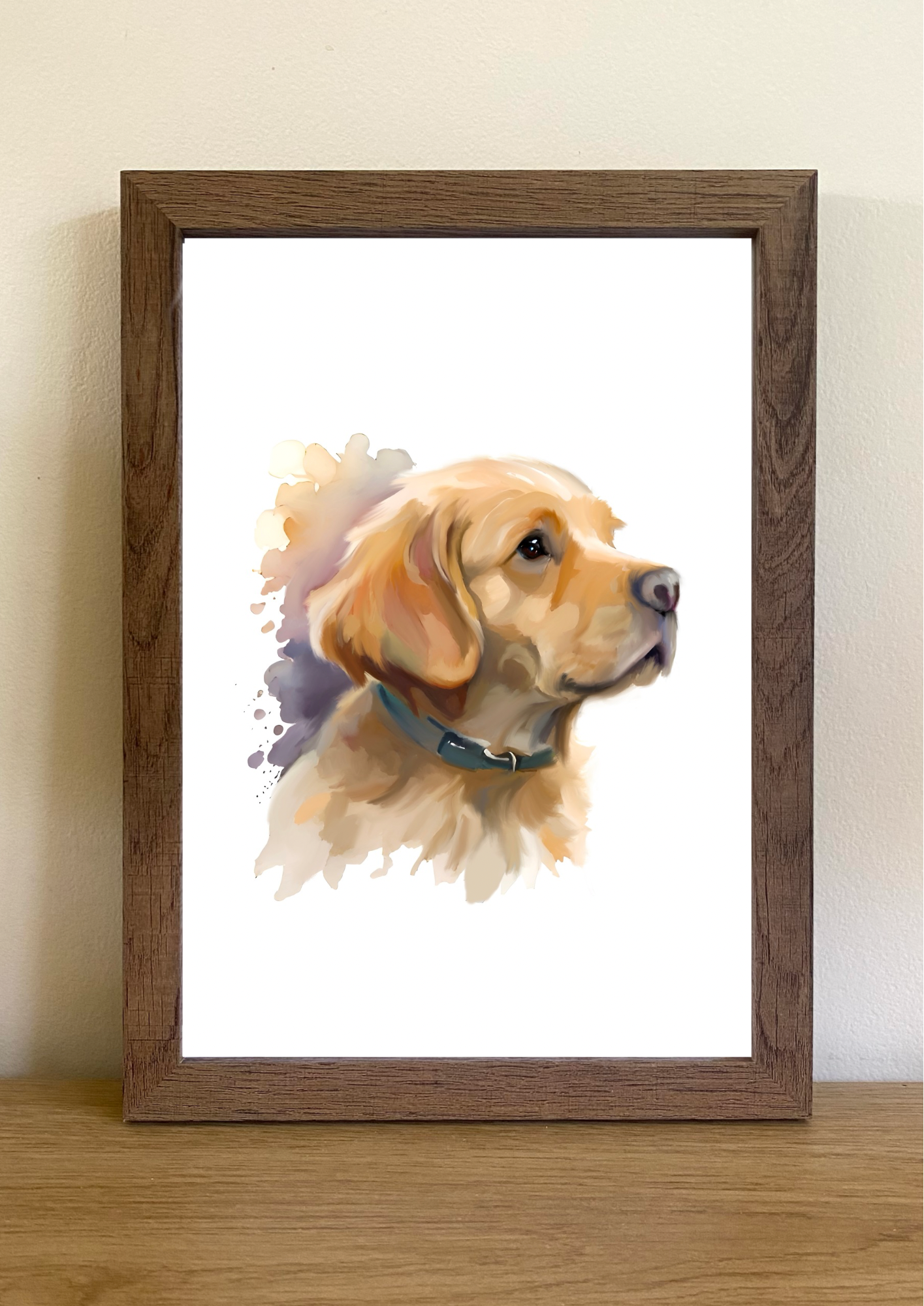 Golden Retriever Puppy A4 Art Print – Adorably Playful Dog Wall Art