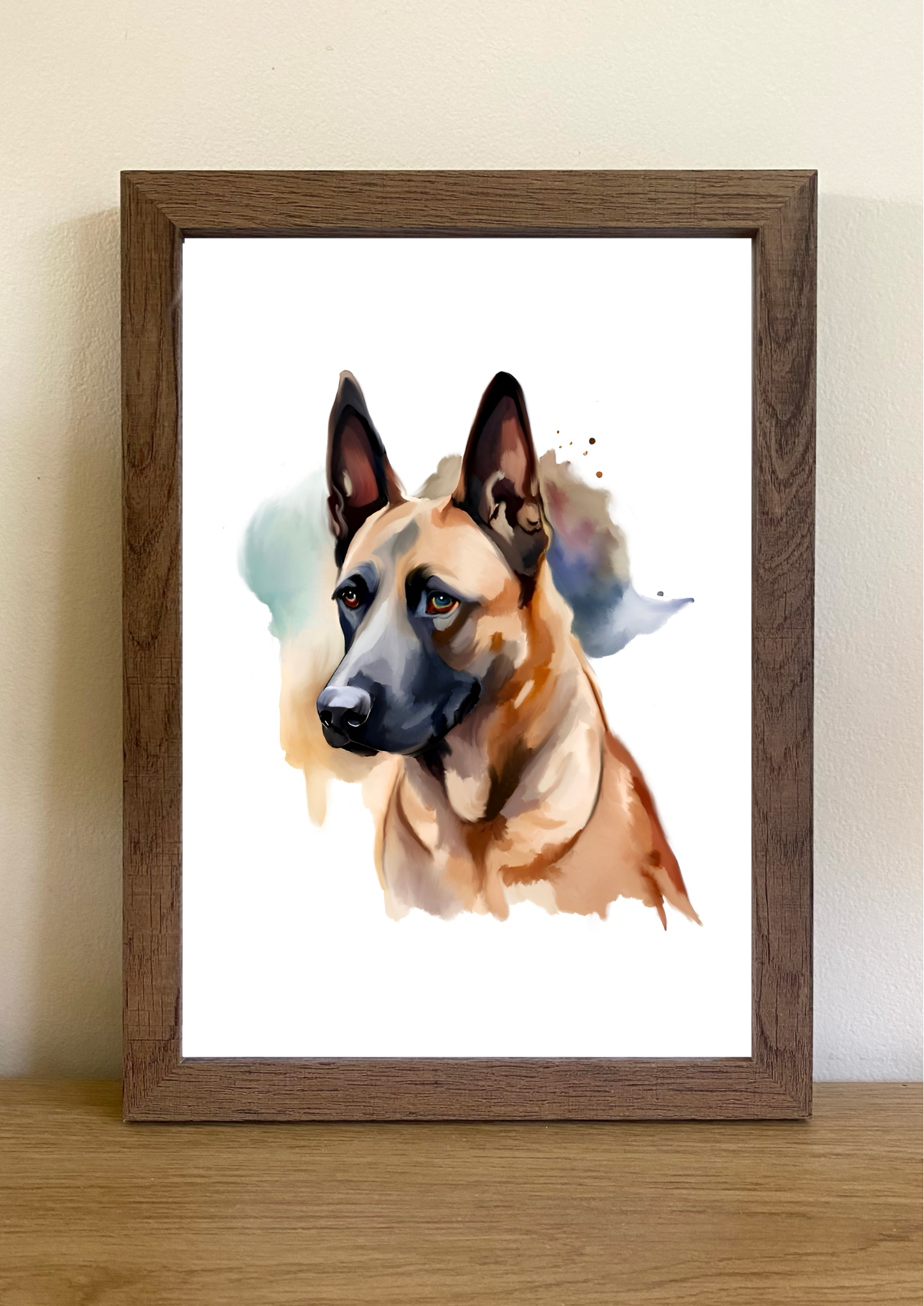 Belgian Malinois A4 Art Print – Intelligent & Loyal Working Dog Wall Art