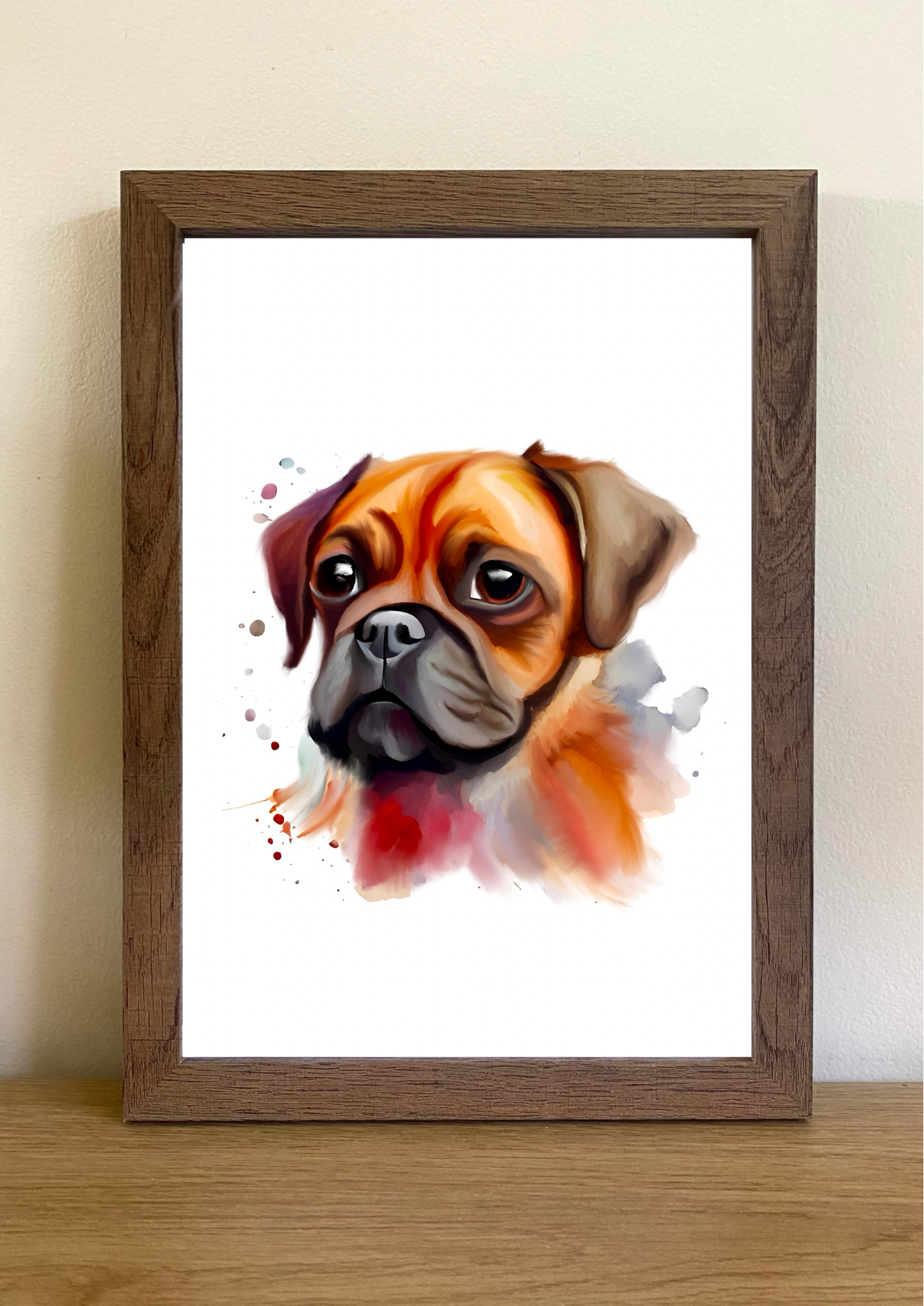 Boxer Puppy A4 Art Print – Adorable & Lively Dog Wall Art