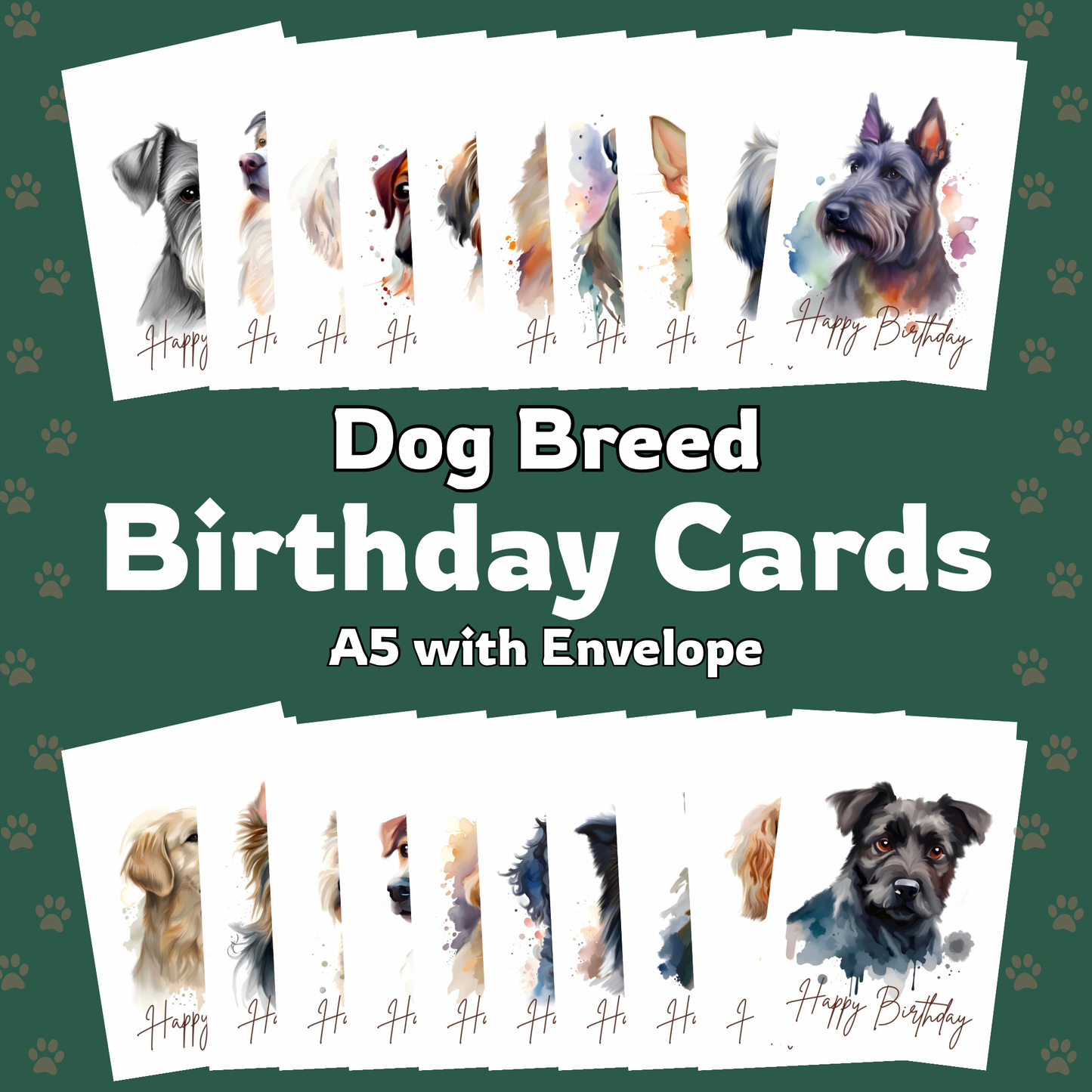 A5 Dog Breed Birthday Cards – Gift for Dog Lovers – Fun Greetings