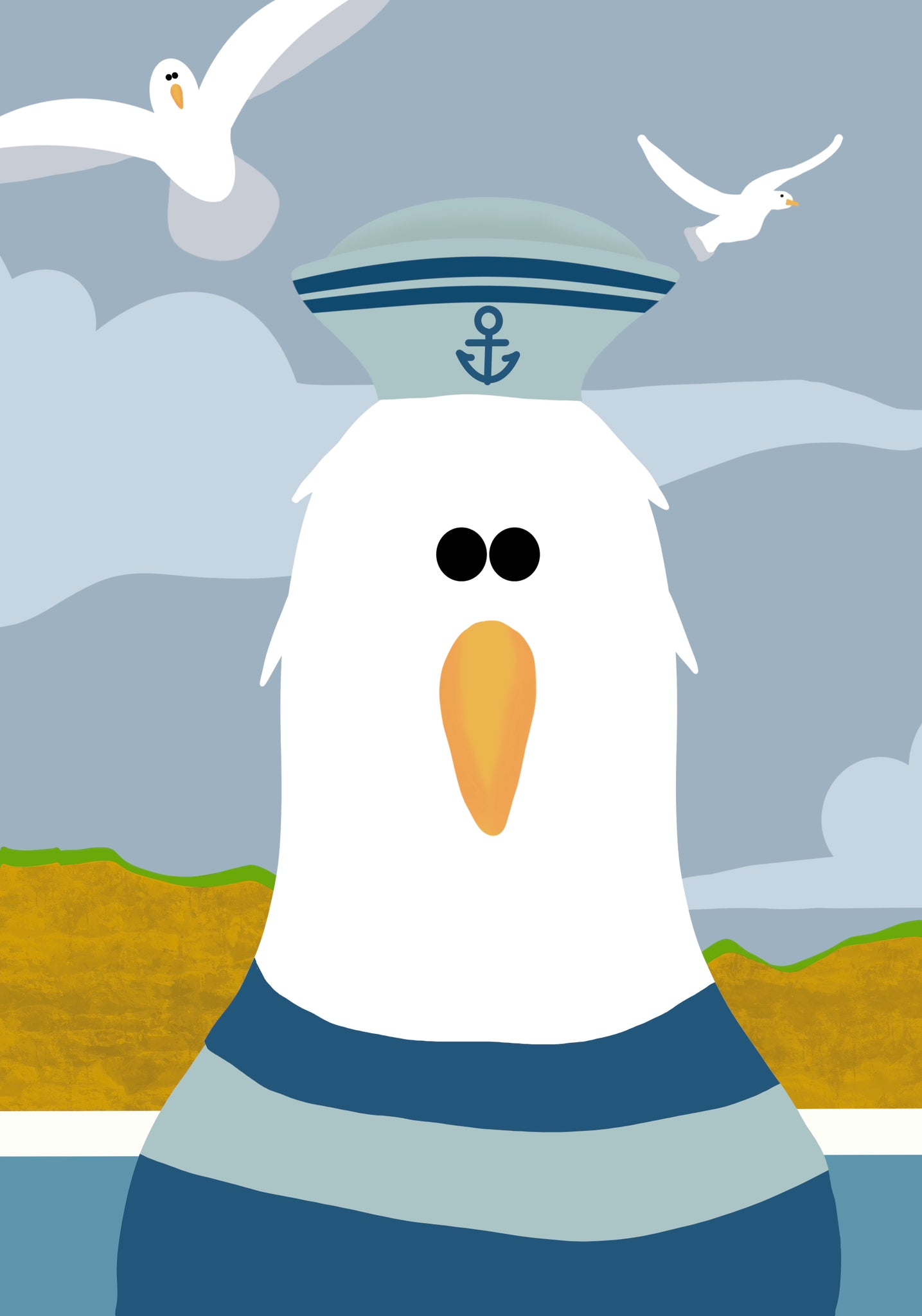 The Salty Sea Gull Seagull Print
