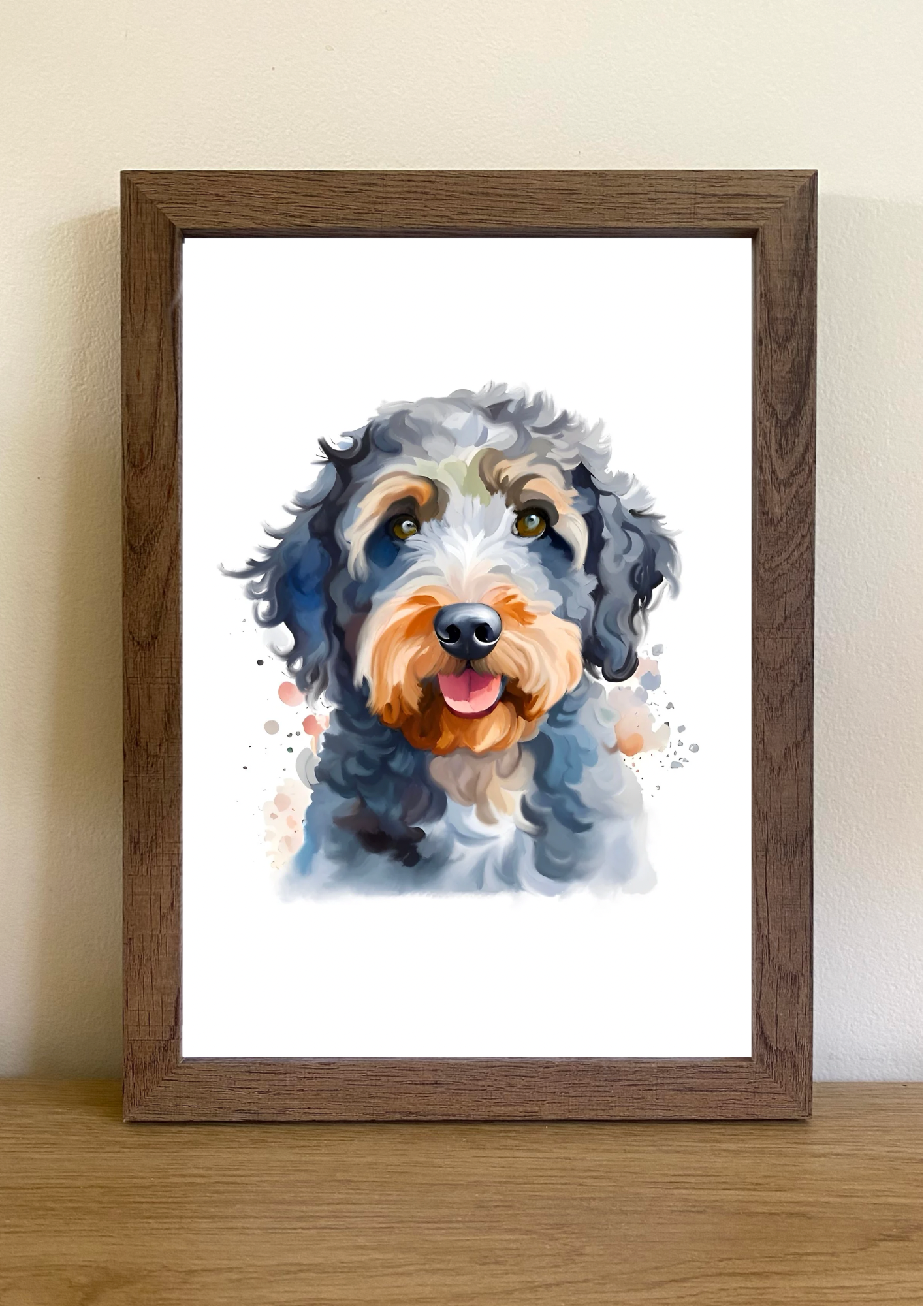 Bernedoodle A4 Art Print – Fluffy & Friendly Dog Wall Art