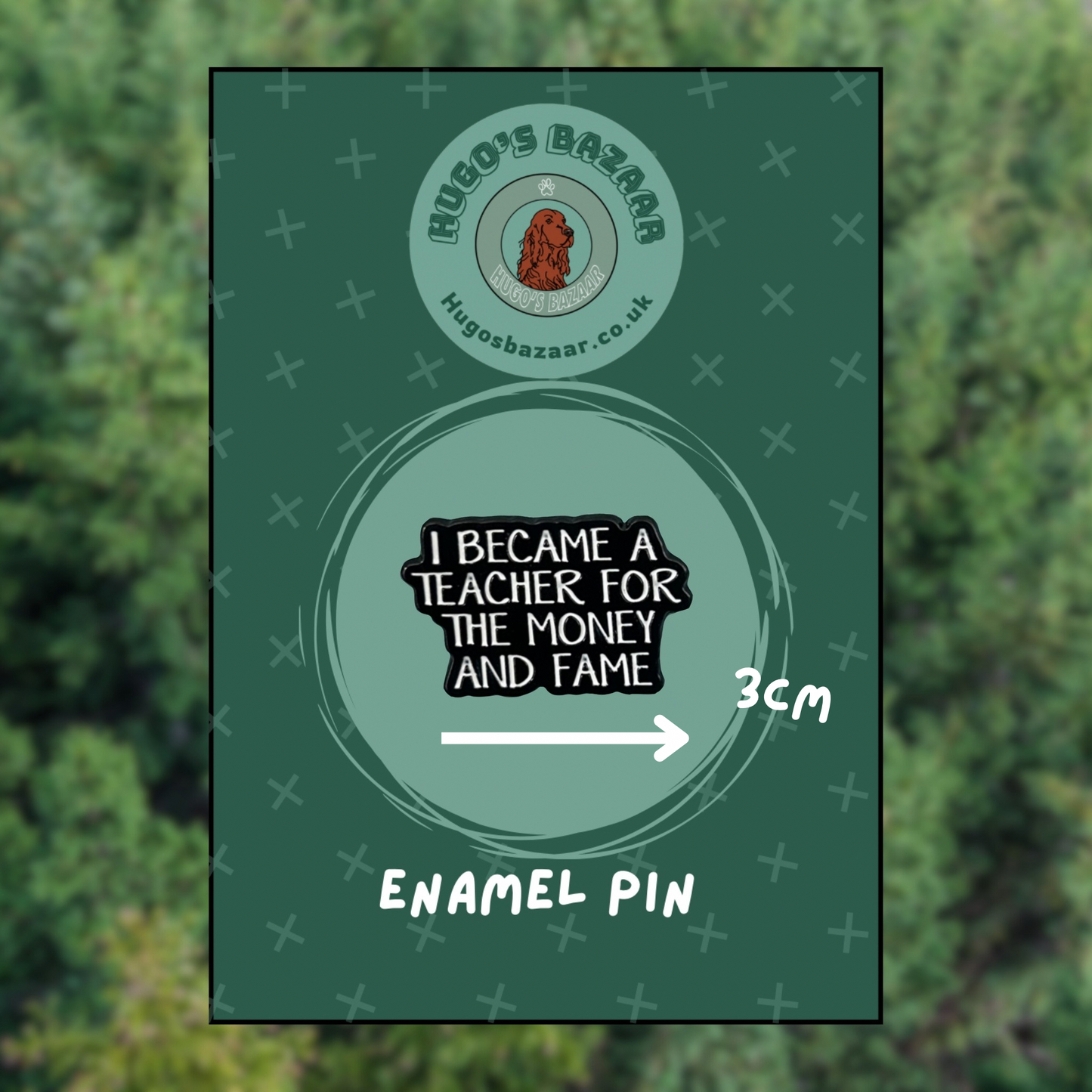 Funny Teacher Gift – ‘Fame and Money’ Enamel Pin