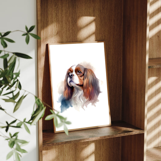 Cavalier King Charles Spaniel A4 Art Print – Sweet & Silky Dog Wall Art