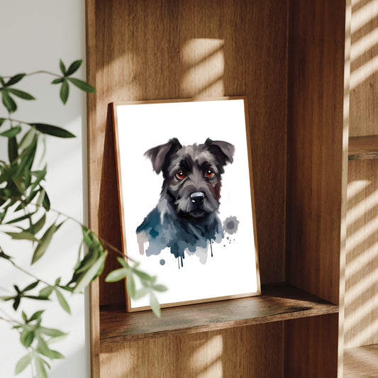Patterdale Terrier A4 Art Print – Brave & Compact Dog Wall Art