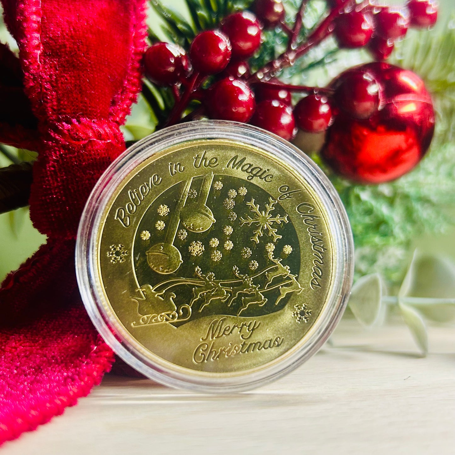 Santa Claus Wishing Coin | Believe in the Magic of Christmas | Keepsake Gift