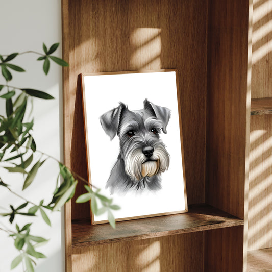 Schnauzer A4 Art Print – Charismatic & Clever Dog Wall Art