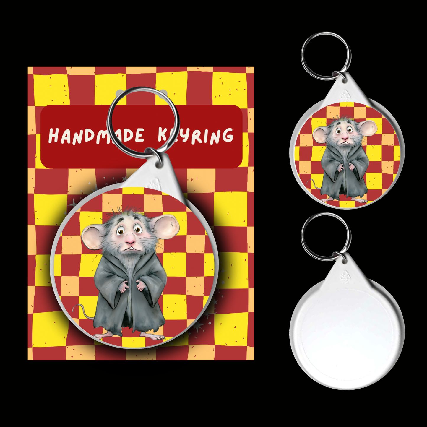 Character Keyrings Brave & Bold– Watercolour Fantasy Collection (Red & Gold Theme)