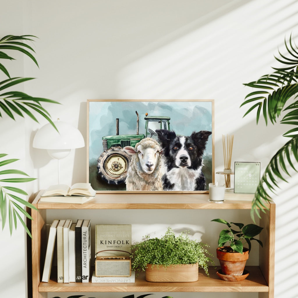A4 Farmyard Tractor Prints – Farm Animal Wall Art – Country Home Gift