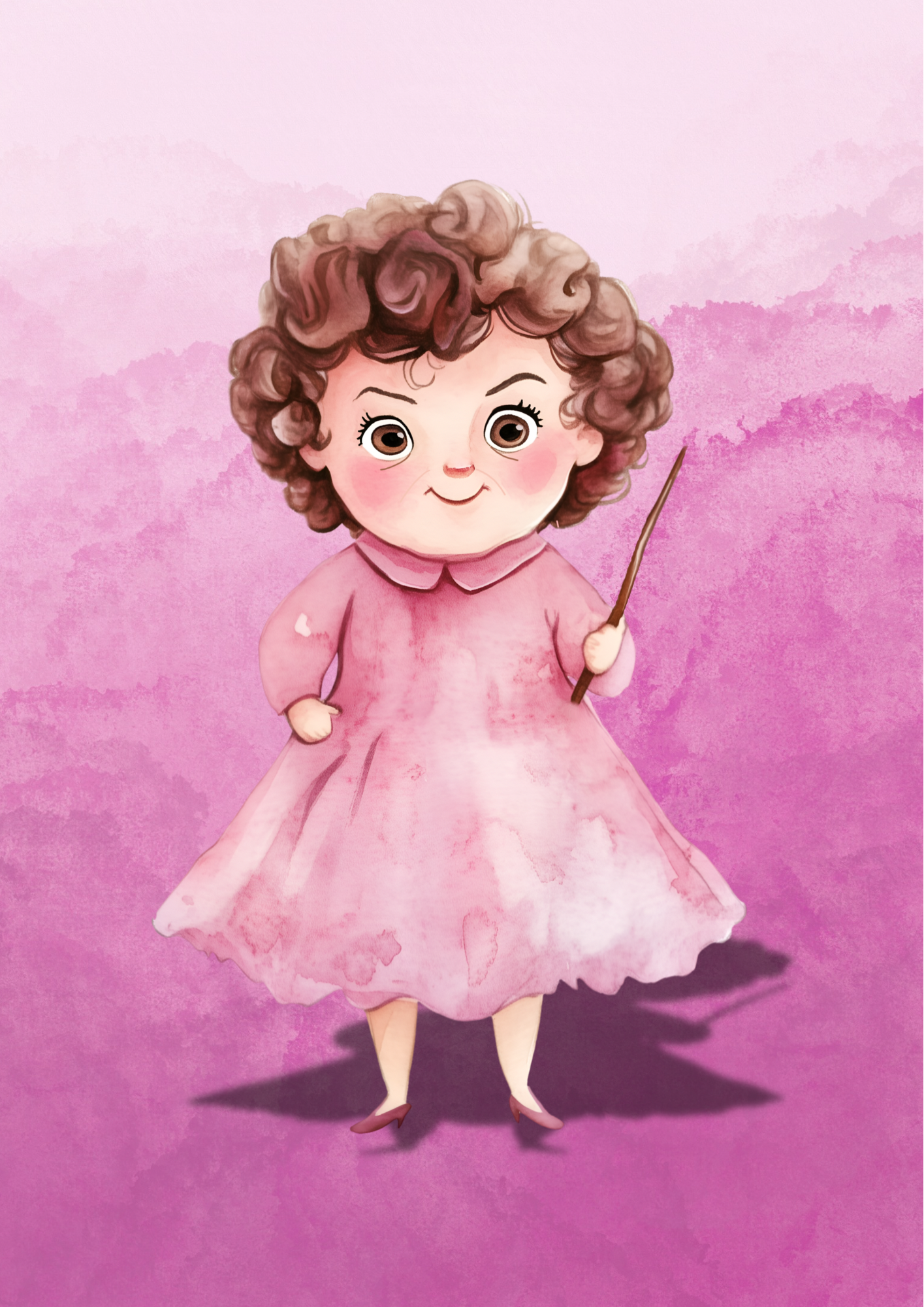 The Pink Professor – A4 Wizarding Art Print