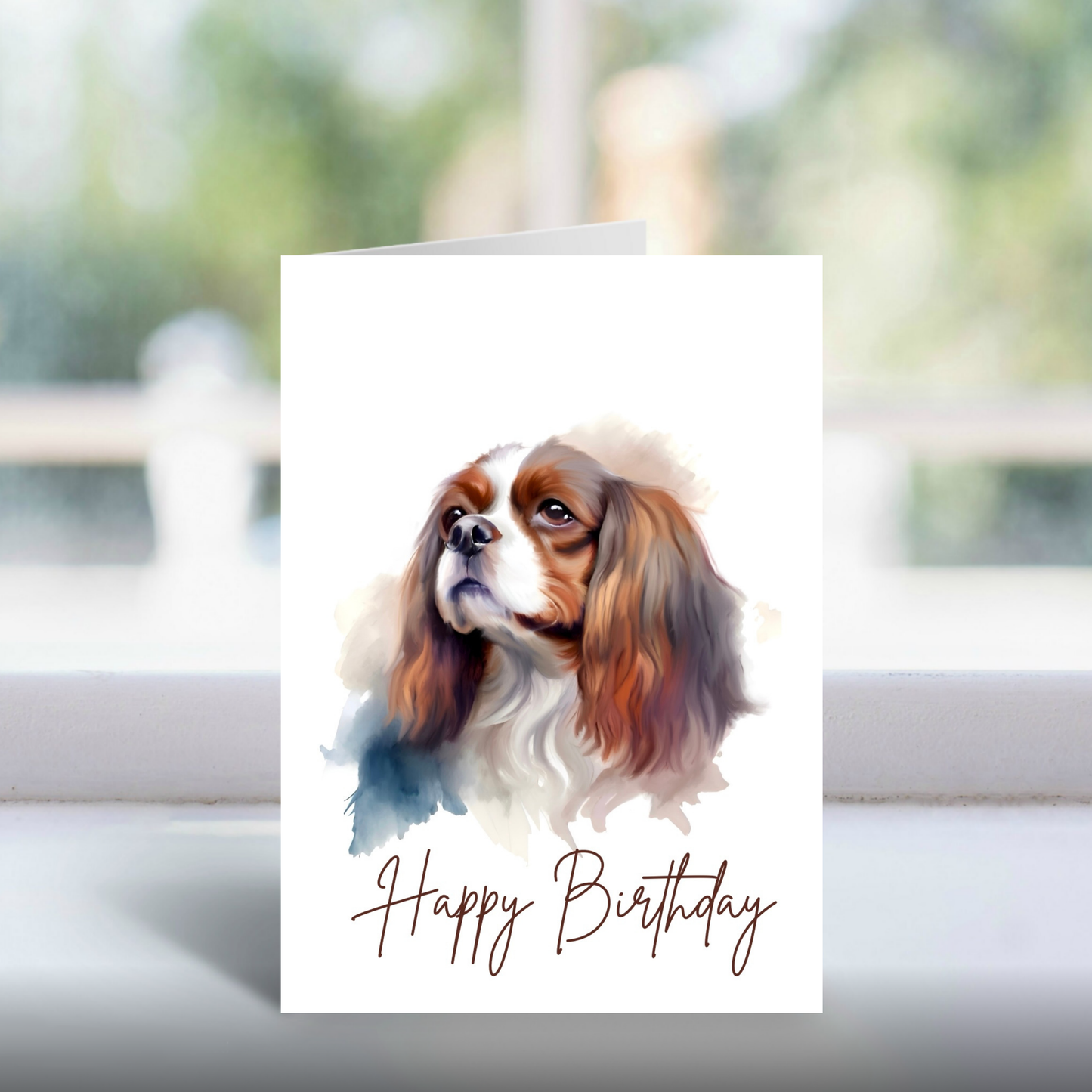 Cavalier King Charles Spaniel | A5 Greetings Card | Happy Birthday