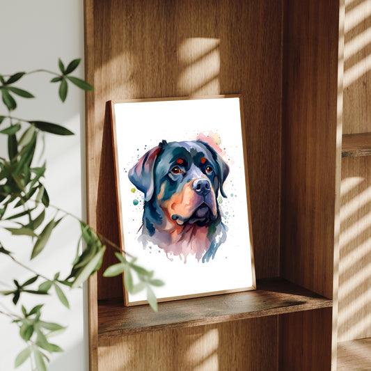 Rottweiler A4 Art Print – Strong & Steady Companion Dog Wall Art
