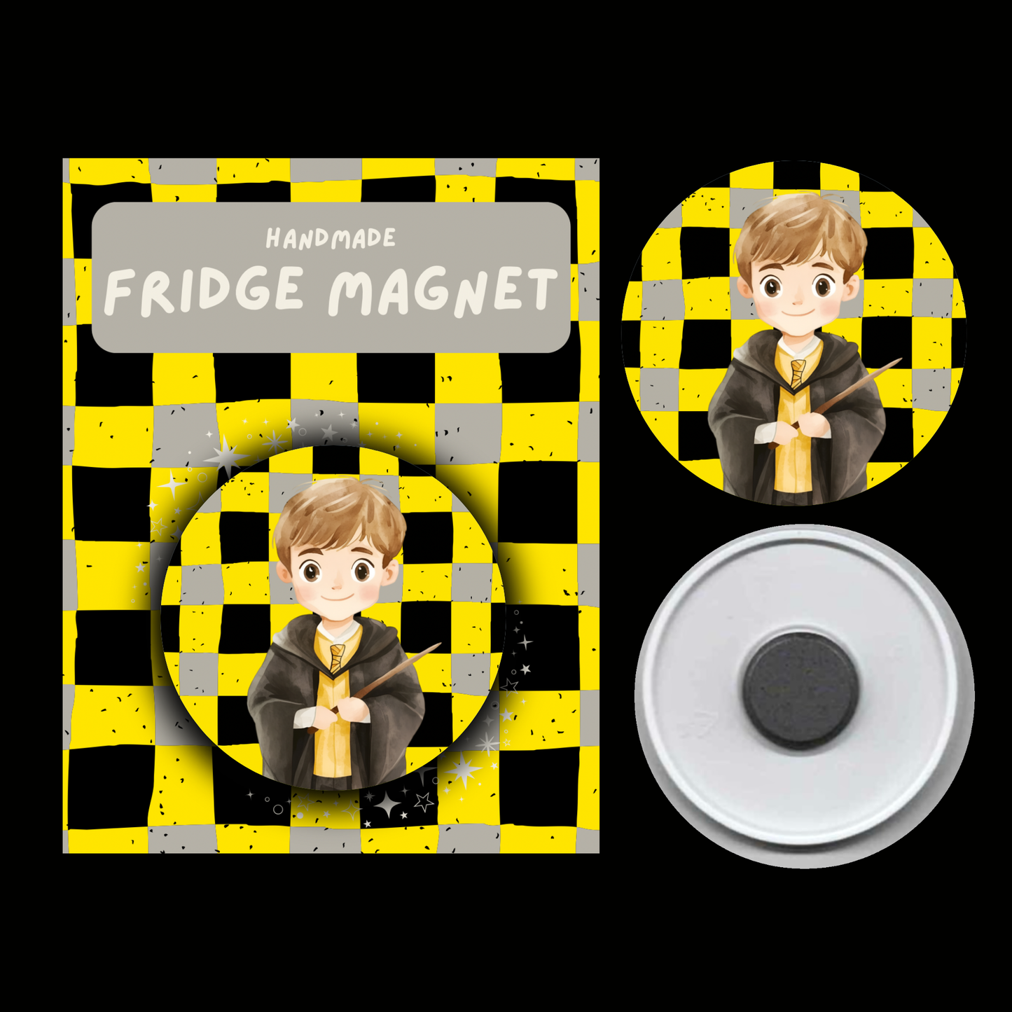 Character Fridge Magnets Loyal & Kind– Watercolour Fantasy Collection (Yellow & Earthy Theme)
