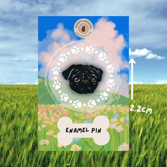 Black Pug Enamel Pin Badge Gift – Dog Breed Jewellery Pet Lover Collectible