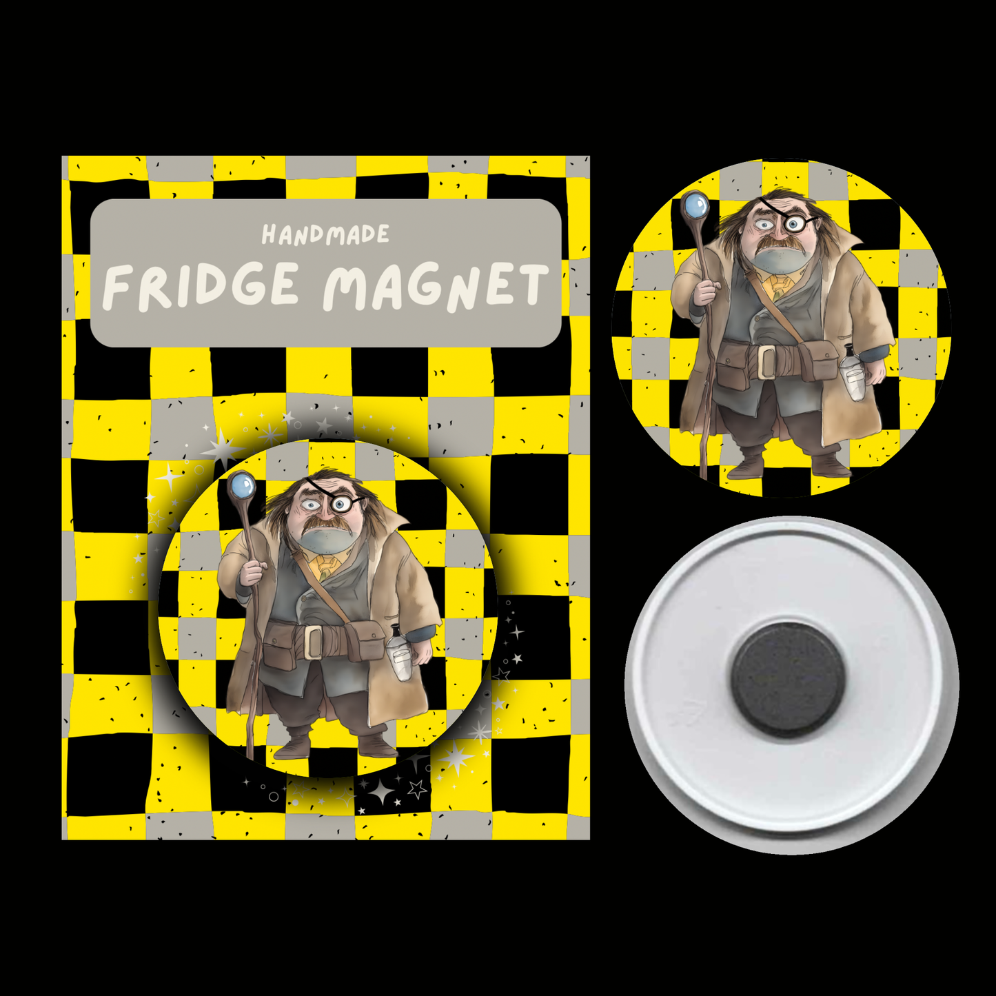 Character Fridge Magnets Loyal & Kind– Watercolour Fantasy Collection (Yellow & Earthy Theme)