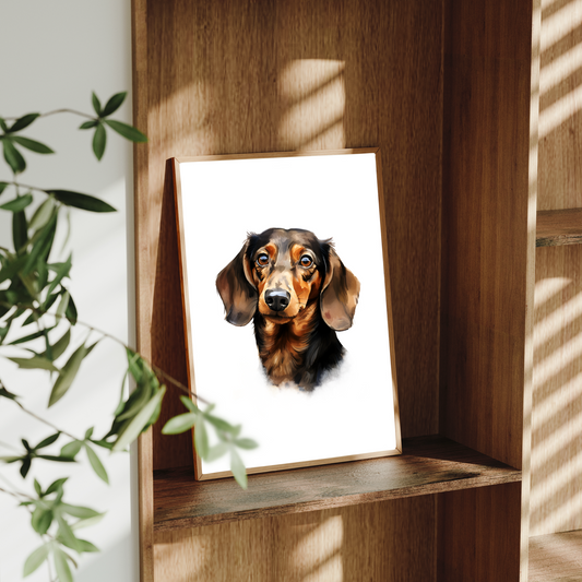 Black & Tan Dachshund Art Print – Sausage Dog Wall Art Gift Idea