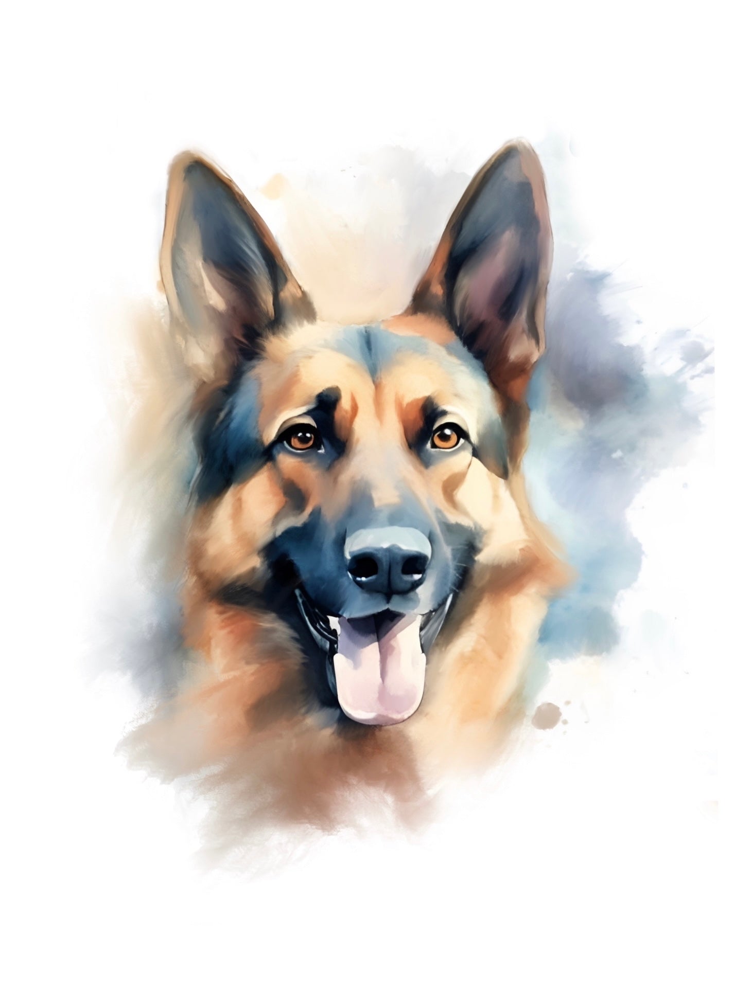 German Shepherd Watercolour