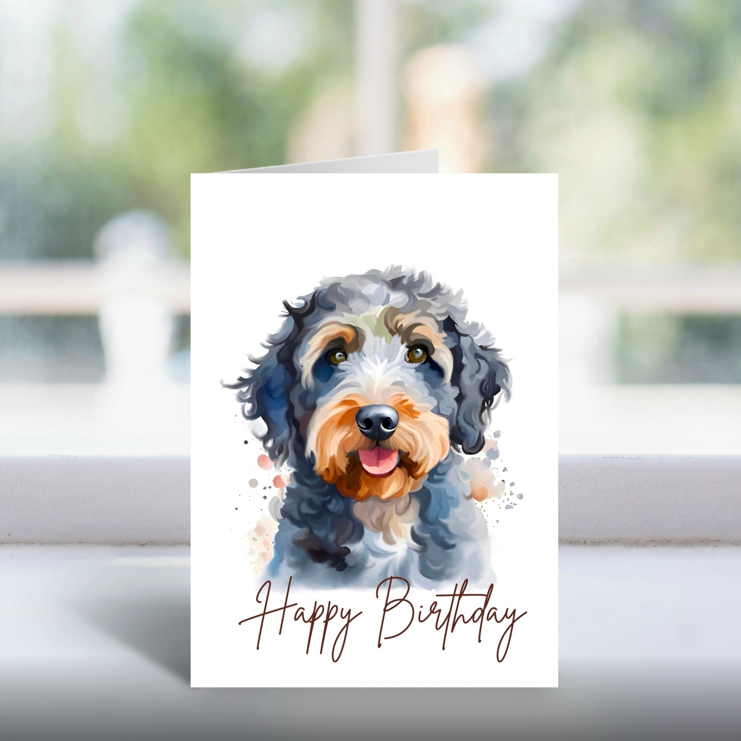 Bernedoodle | A5 Greetings Card | Happy Birthday