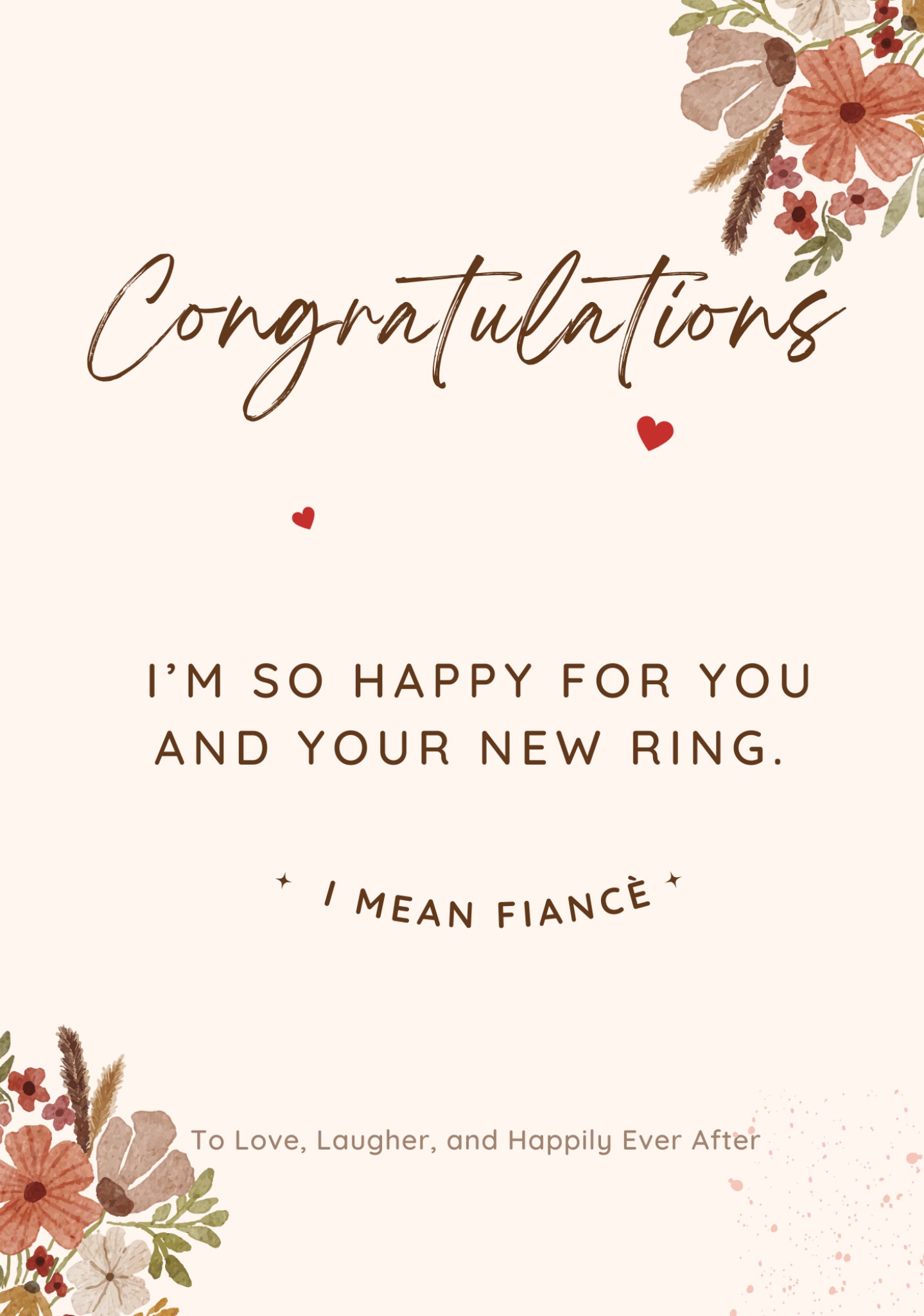 Engagement Congratulations A5 Greetings Card