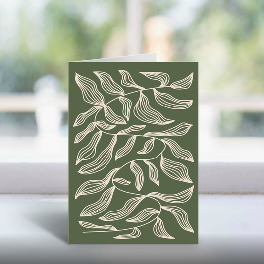 Leaves Handmade A5 Greetings Card