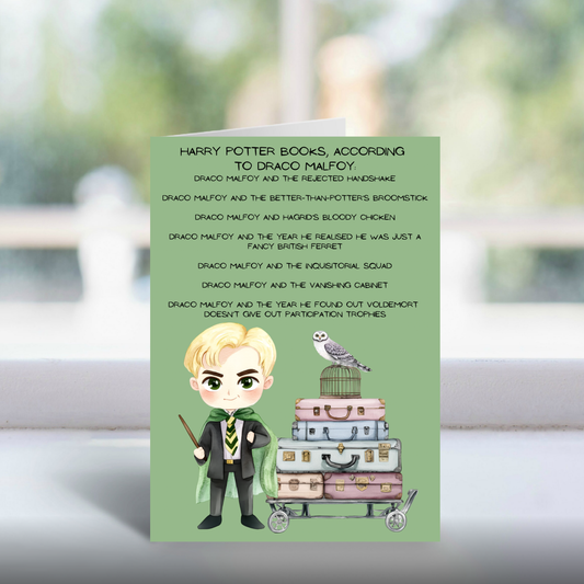 Draco Malfoy Funny Wizard Card | Snarky Slytherin Humour for Potter Fans