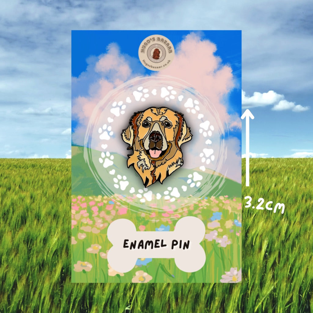 Golden Retriever Enamel Pin Badge Gift – Cute Dog Lover Accessory Collectible