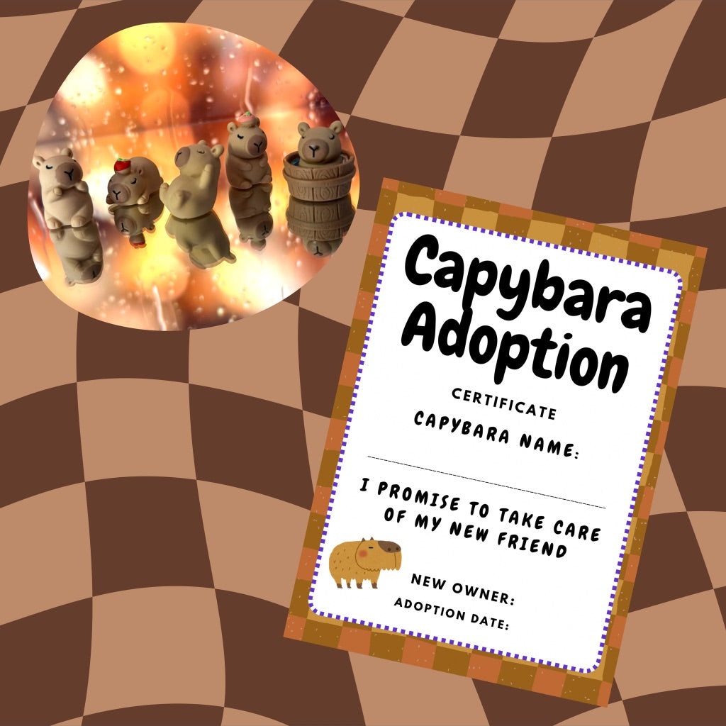Adopt a Capybara – Cute Plastic Capybara with Adoption Certificate