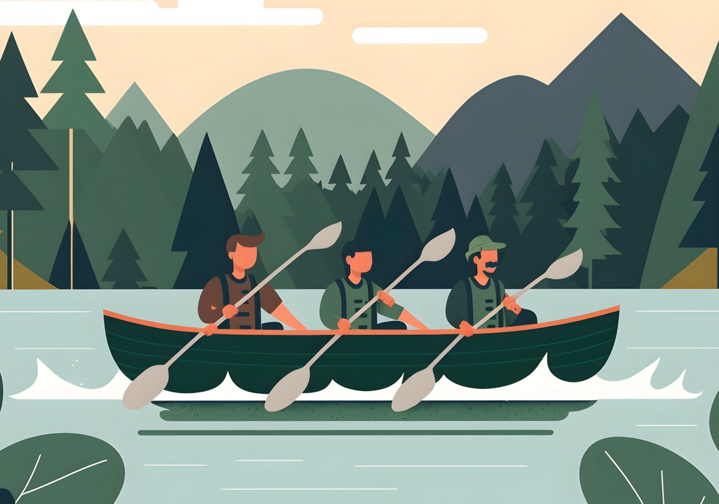 Rowing Handmade A5 Greetings Card