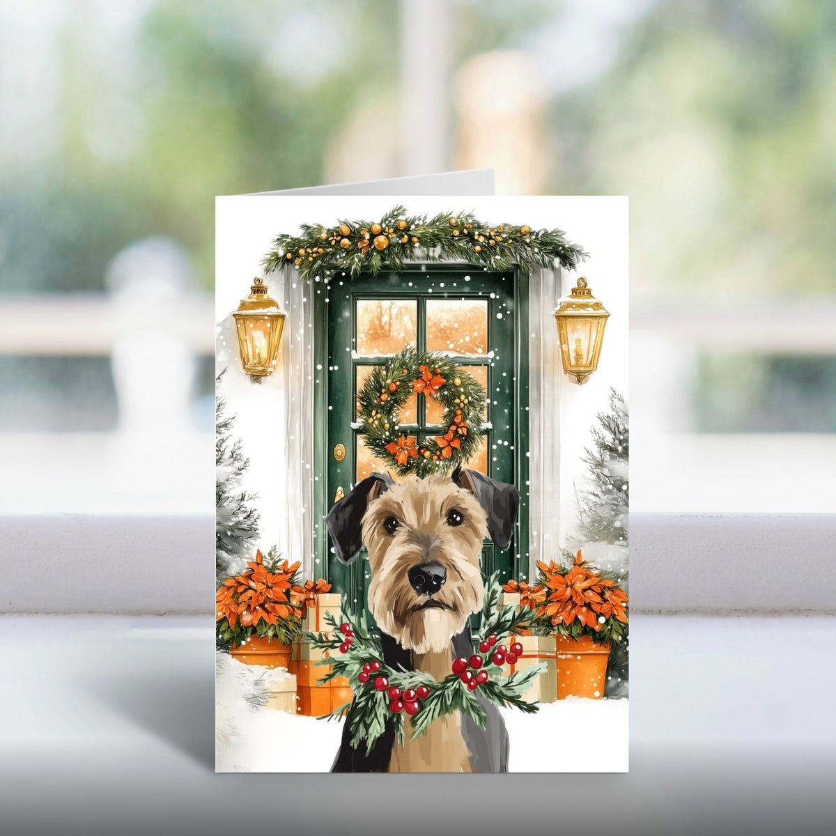 Paws at the Doors Christmas Card | Merry Christmas Greeting | Cute Dog Lover Card