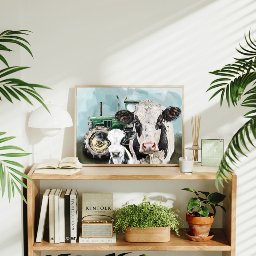 A4 Farmyard Tractor Prints – Farm Animal Wall Art – Country Home Gift