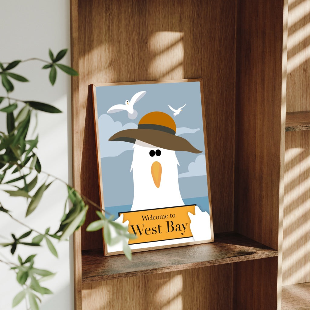 A4 Cheeky Seagull Prints – Coastal Wall Art – Seaside Home Gift
