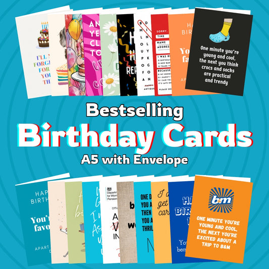 A5 Birthday Cards – Bestseller - Funny & Traditional Designs