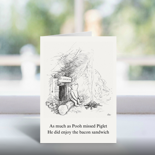 Pooh’s Bacon Sandwich A5 Greetings Card