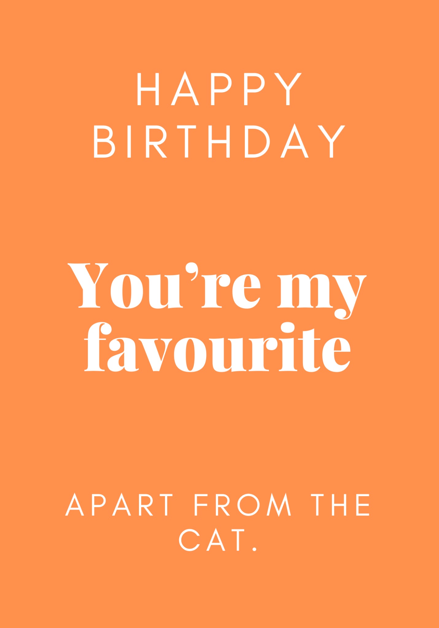 Favourite Apart from the Cat! A5 Greetings Card