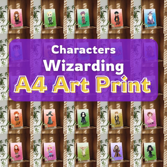 A4 Wizard Character Prints – Fantasy Wall Art – Gift for Magic Fans