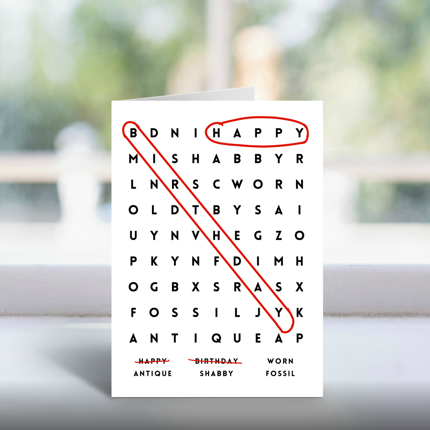 Word Search A5 Greetings Card