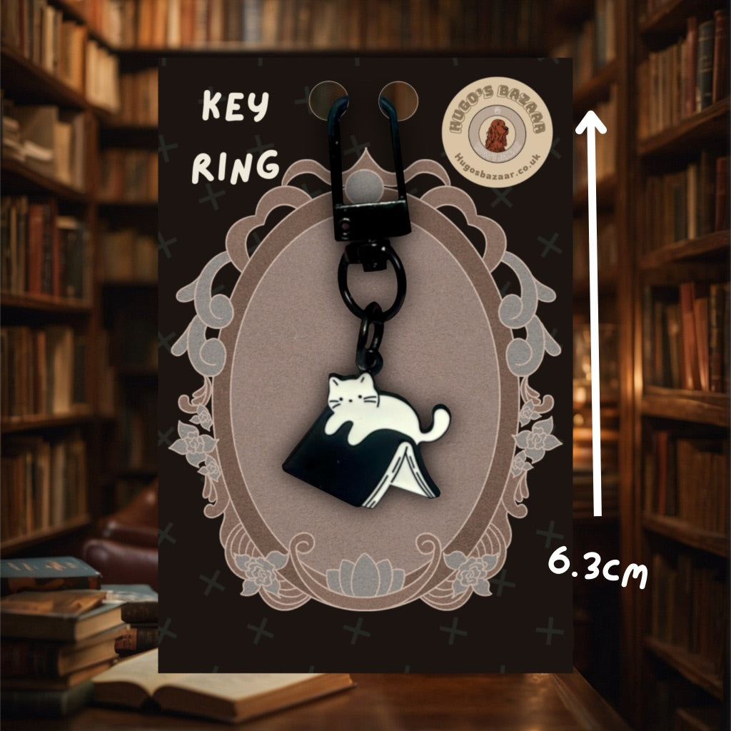 Dickens Cat Keyring – Literary Cat Keychain for Book Lovers | Bookish Cats Collection
